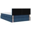 vidaXL Letto con contenitore e LED con led Blu 140 x 190 cm Tessuto