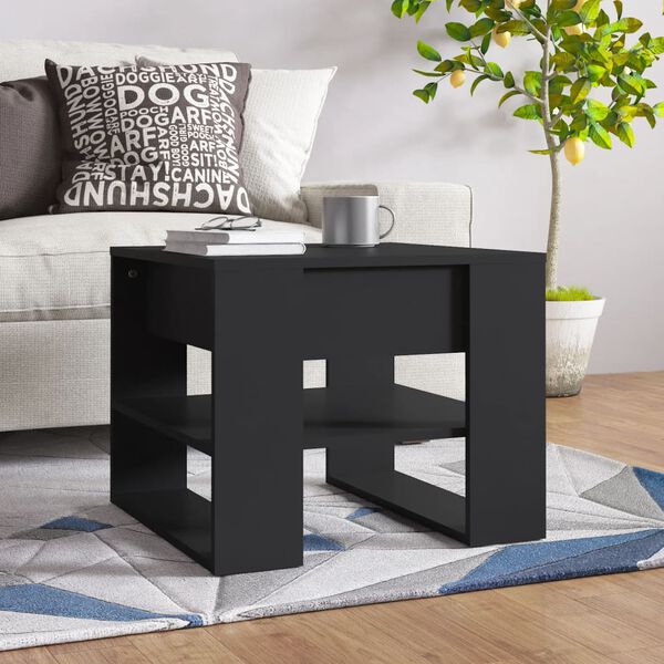 vidaXL Tavolino da Salotto Nero 55,5x55x45 cm in Legno Multistrato