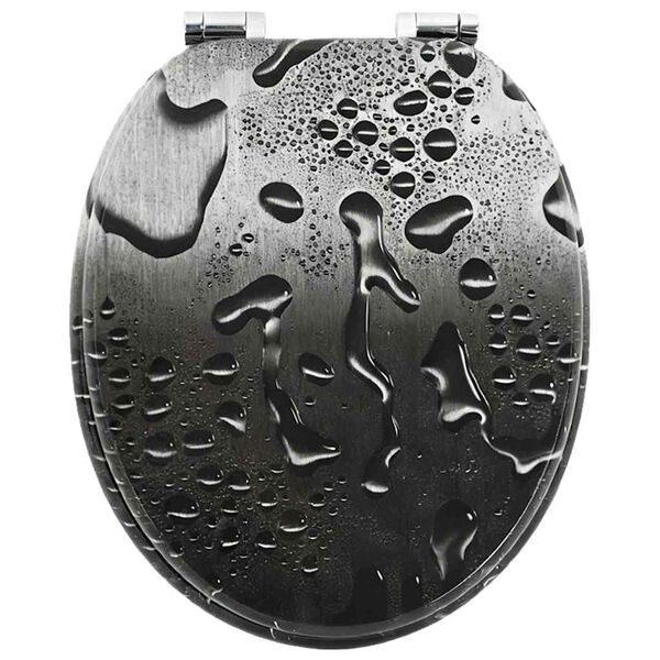 vidaXL Sedile per toilette con chiusura morbida Grigio 44 x 38 cm