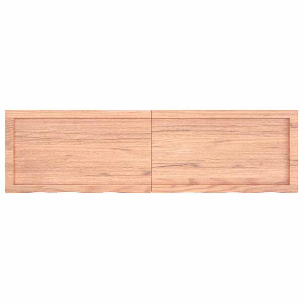 vidaXL Piano Bagno Marrone 140x40x(2-4) cm Legno Massello Trattato