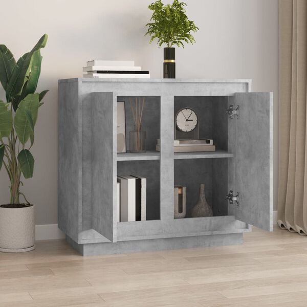 vidaXL Credenza Grigio Cemento 80x34x75 cm in Legno Multistrato