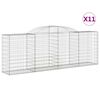 vidaXL Cesti Gabbioni ad Arco 11 pz 300x50x100/120 cm Ferro Zincato