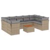 vidaXL Set Divano da Giardino 10 pz con Cuscini Beige in Polyrattan