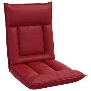 vidaXL Sedia a pavimento regolabile Rosso Vino Similpelle