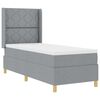 vidaXL Letto a molle con materasso Grigio chiaro 140 x 200 cm Tessuto