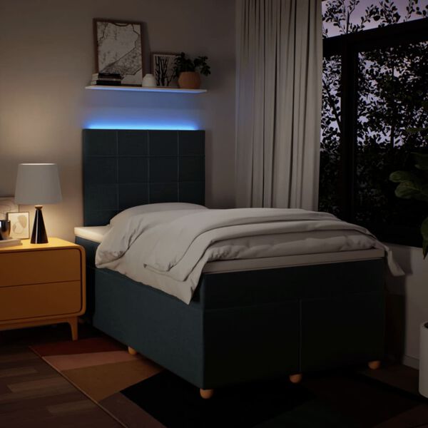 vidaXL Giroletto a Molle con Materasso Blu 120x200 cm in Tessuto