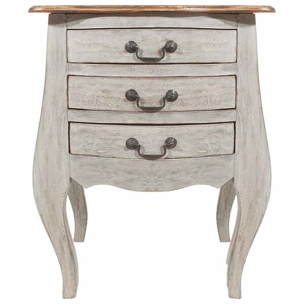 vidaXL Comodino in Legno Massello di Mogano 48x35x64 cm