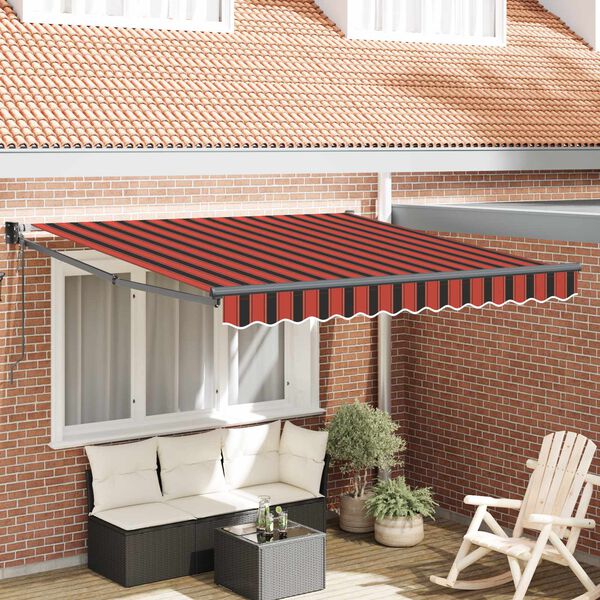 vidaXL Tenda da Sole Rosso e Nero 350 x 250 x 165 cm Poliestere