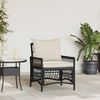 vidaXL Sedia da Giardino con cuscino Nero 73 x 61 x 77 cm polyrattan