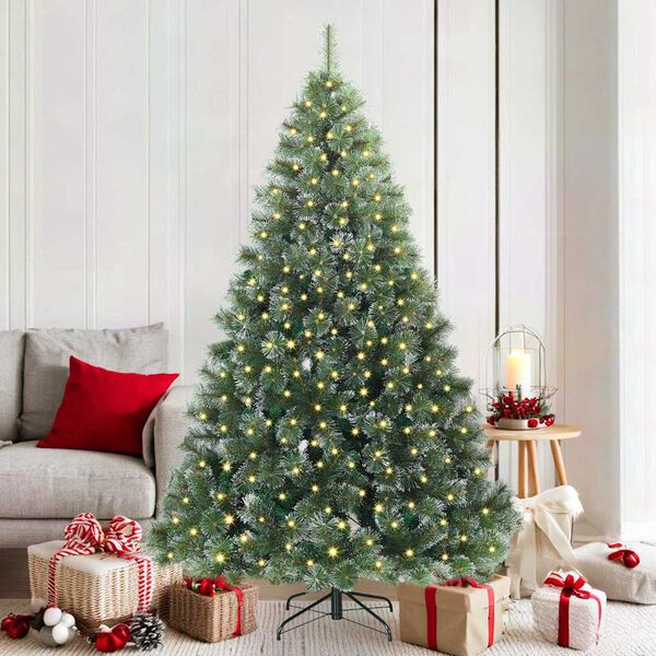vidaXL Albero di Natale artificiale con 300 LED Verde 180 cm PE e PVC