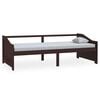 vidaXL Divano Letto a 3 Posti Marrone Scuro Massello di Pino 90x200cm