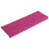 vidaXL Tappetini per scale 15 pz 65x21x4 cm Rosa Bordo rettangolare