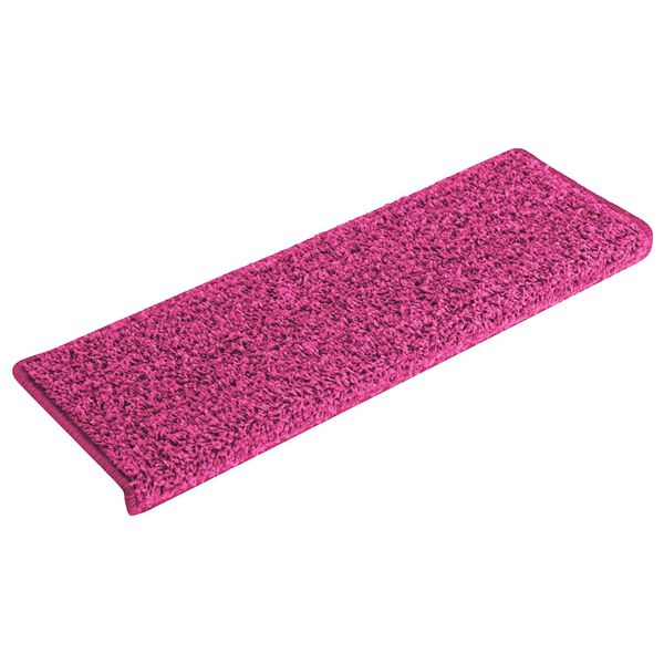 vidaXL Tappetini per scale 15 pz 65x21x4 cm Rosa Bordo rettangolare