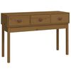 vidaXL Tavolo Consolle Ambra 114x40x75 cm in Legno Massello di Pino