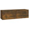 vidaXL Mobili TV Parete 2pz Rovere Fumo 100x30x30 cm Legno Multistrato