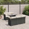 vidaXL Set Divano da Giardino 6 pz con Cuscini Nero in Polyrattan