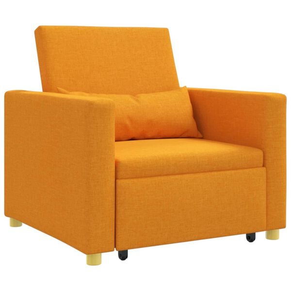 vidaXL Divano letto estraibile singolo Giallo scuro 90 x 165 x 87 cm