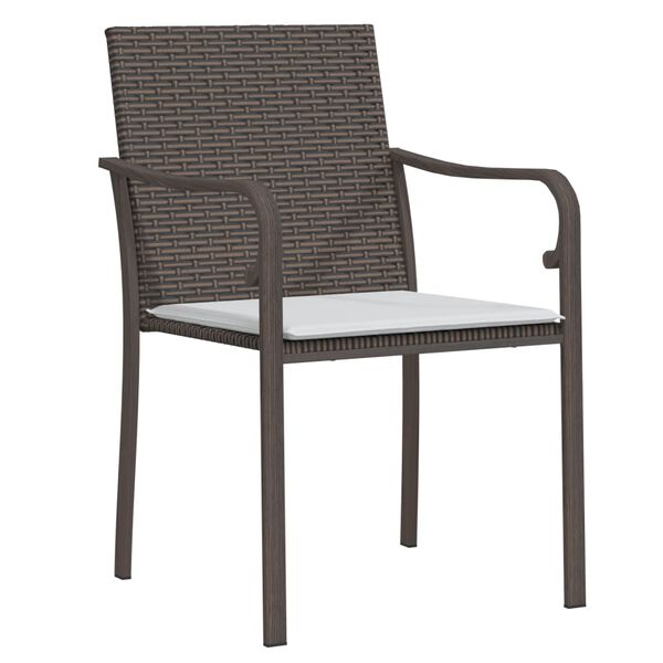 vidaXL Sedie da Giardino con Cuscini 2pz Marroni 56x59x84cm Polyrattan