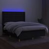 vidaXL Letto a Molle con Materasso e LED Nero 140x190 cm in Tessuto