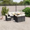 vidaXL Set Divani da Giardino 9 pz con Cuscini Nero in Polyrattan