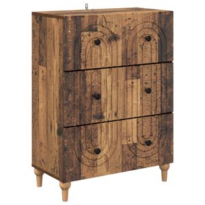 vidaXL Mobile con Cassetti Legno antico 66 x 34,5 x 90 cm