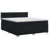 vidaXL Letto box spring con materasso Nero 200 x 200 cm Tessuto