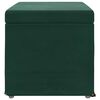 vidaXL Pouf Verde Scuro 61 x 41 x 40 cm Velluto e Legno Ingegnerizzato