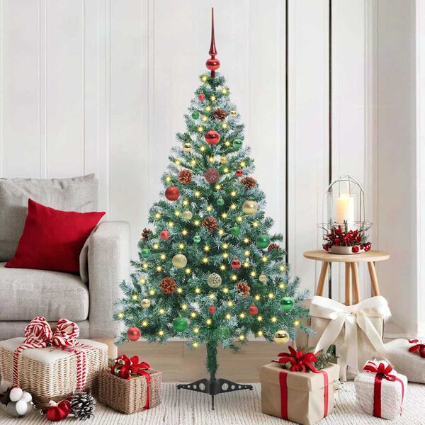 vidaXL Albero di Natale artificiale Verde 150 cm PVC e Acciaio