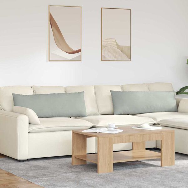 vidaXL Cuscini da Divano 2 pcs Grigio chiaro 120 x 40 cm