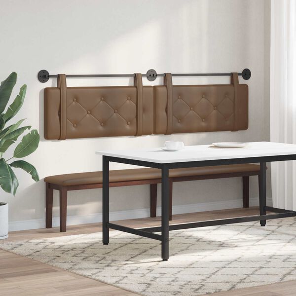 vidaXL Testata appesa Cappuccino 210 x 55 x 5 cm Pelle Sintetica