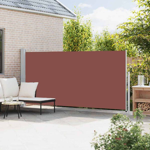 vidaXL Tenda Laterale Retrattile per Patio 180x500 cm Marrone