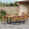 vidaXL Set da Pranzo per Giardino 9 pcs Nero Legno di Acacia Massello