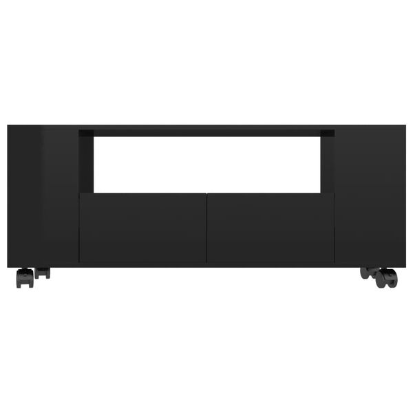 vidaXL Mobile Porta TV Nero Lucido 120x35x48 cm in Legno Multistrato