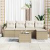 vidaXL Set Divano da Giardino con cuscino 6 pcs Marrone Poly Rattan