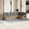 vidaXL Set Divano da Giardino 8 pz con Cuscini Beige in Polyrattan