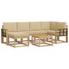 vidaXL Set di divani da esterno con cuscino 7 pcs Bianco e Beige