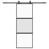 vidaXL Porta Scorrevole Set Ferramenta Nera 76x205 cm Vetro Temperato