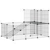 vidaXL Gabbia per Animali 20 Pannelli con Porta Nera 105x70x70 cm Acciaio