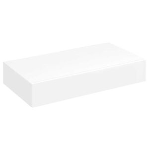 vidaXL Mensola per Pareti Bianca in MDF con 1 Cassetto per Libri/DVD