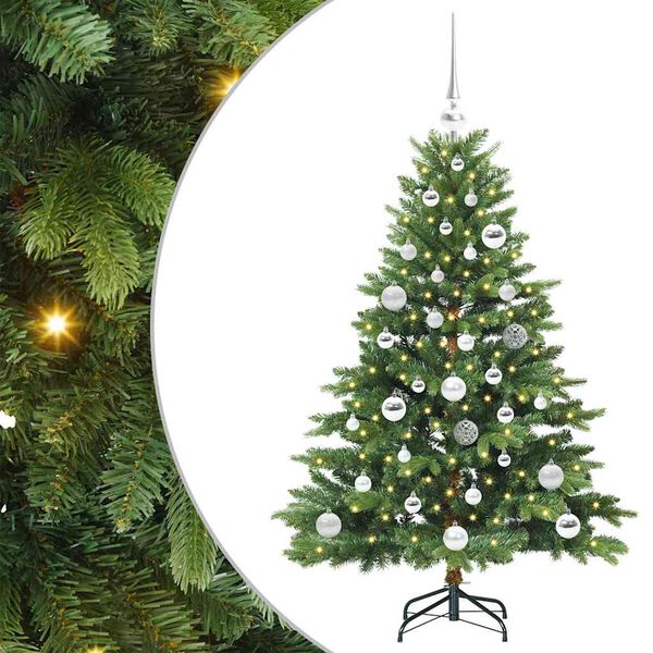vidaXL Albero di Natale artificiale con 150 LED Verde 120 cm PE e PVC