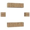 vidaXL Set mobile TV 6 pz Rovere artigianale Legno ingegnerizzato