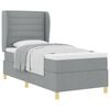 vidaXL Letto a molle con materasso Grigio chiaro 200 x 100 cm Tessuto