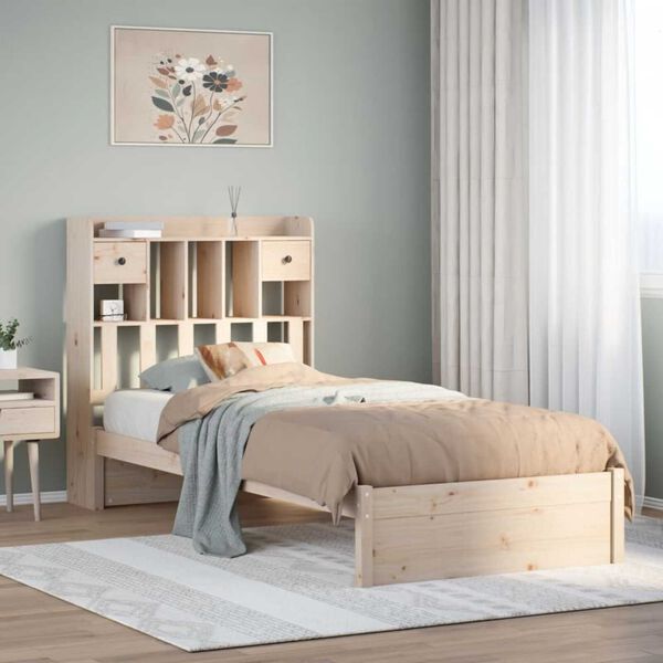 vidaXL Letto Libreria senza Materasso 100x200 cm in Legno di Pino