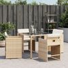 vidaXL Sedie da Giardino con Cuscini 4 pz Beige in Polyrattan