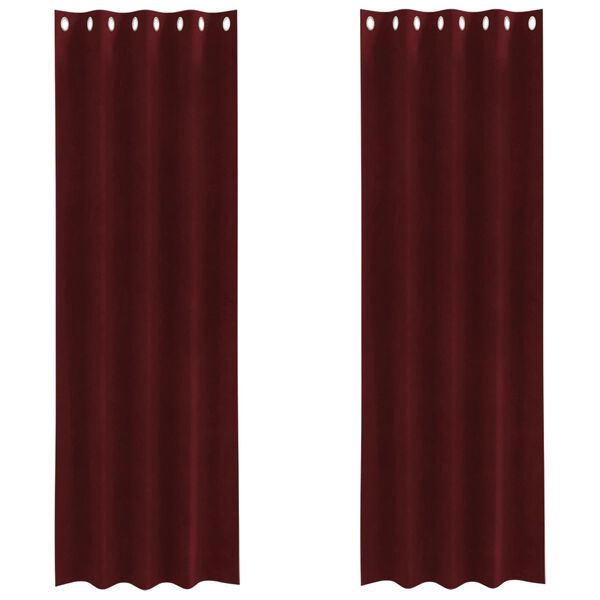 vidaXL Tende oscuranti 2 pcs Rosso Vino 140 x 245 cm Velluto