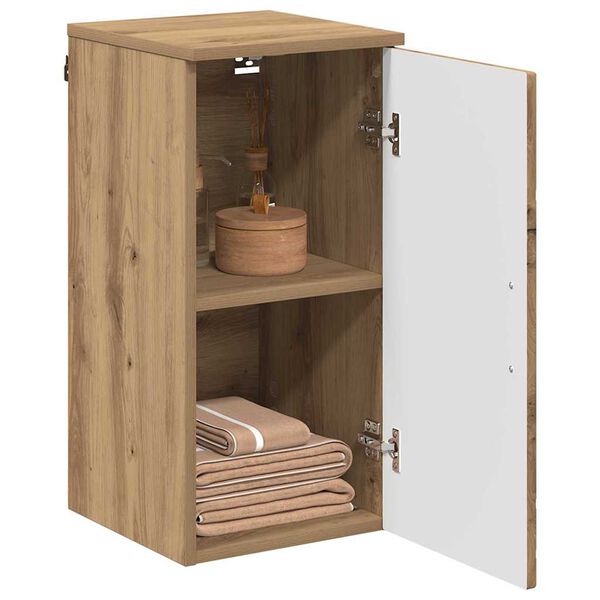 vidaXL Mobile da Bagno con porta Rovere artigianale 30 x 31,5 x 61 cm