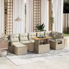 vidaXL Set Divano da Giardino 8 pz con Cuscini Beige in Polyrattan