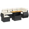 vidaXL Set Divani da Giardino con Cuscini 7pz Nero Polyrattan