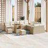vidaXL Set Divano da Giardino con cuscino 13 pcs Beige e Crema