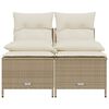 vidaXL Set Divano da Giardino 4 pz con Cuscini Beige in Polyrattan